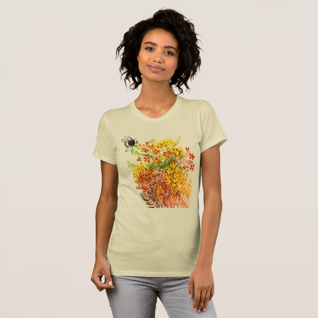 BUMBLEBEE and flowers T-Shirt (Front Full)