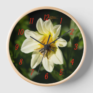 Bumblebee and white dahlia photo clock