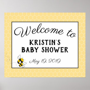 Bumblebee baby shower affiche de bienvenue - grand
