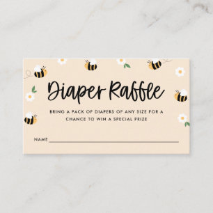 Bumblebee Baby Shower Diaper Raffle Enclosure Card