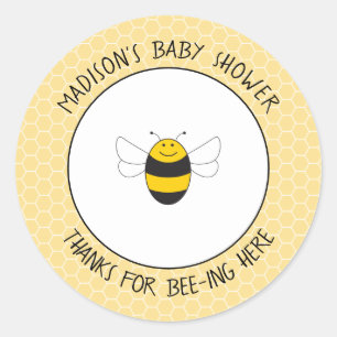 Bumblebee baby shower thank you stickers for favou