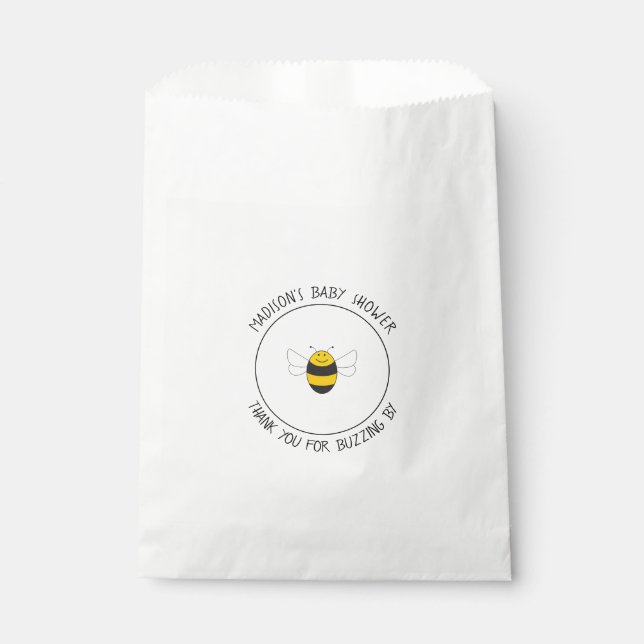 Bumblebee bee baby shower favour bag (Front)