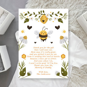 Bumblebee Bee Baby Shower Thank You Card