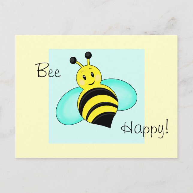 Bumblebee "Bee Happy" Postcard (Front)