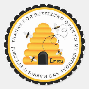 Bumblebee Beehive Anniversaire Favoriser Stickers
