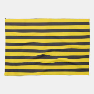 Bumblebee Black Yellow Horizontal Lines Bumble Bee Kitchen Towel