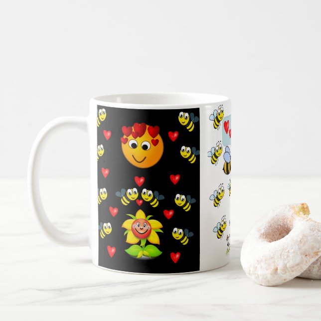bumblebee coffee tea mug (With Donut)