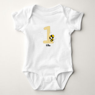 Bumblebee first birthday t-shirt for one year old baby bodysuit