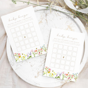 Bumblebee Fleur sauvage Baby Bingo Douche Carte de