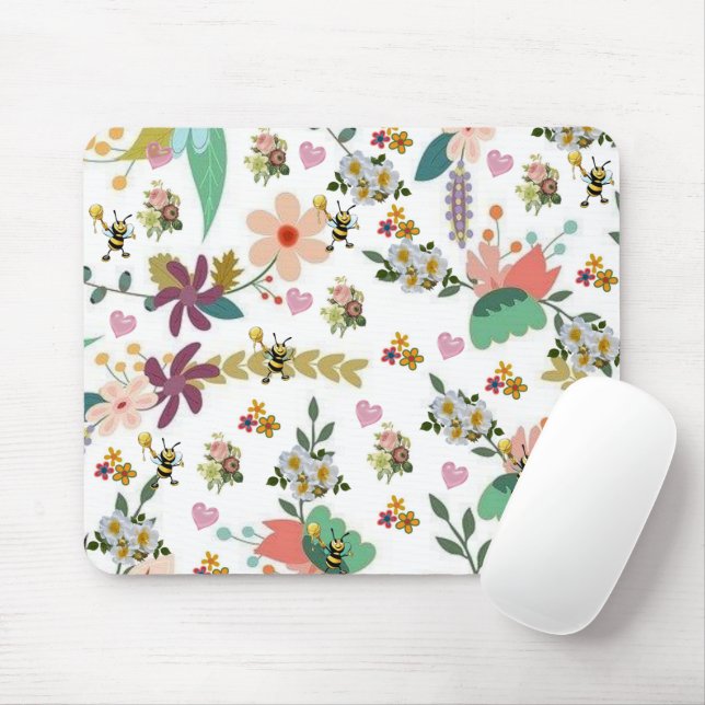 Bumblebee Floral  Mouse Pad! Mouse Pad (With Mouse)