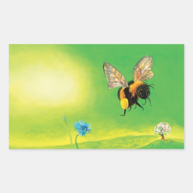 Bumblebee Flying over the Meadow   Sticker (Front)