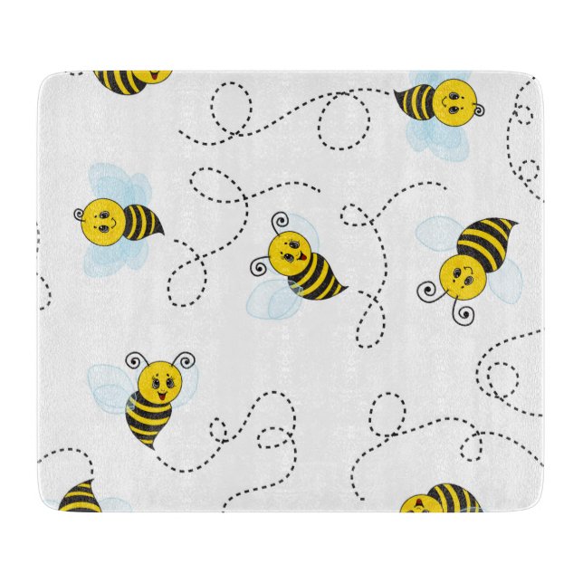 Bumblebee Flying Yellow Black Bumble Bee Cutting Board (Front)