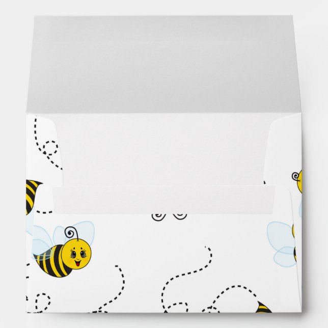 Bumblebee Flying Yellow Black Bumble Bee Envelope (Back (Bottom))