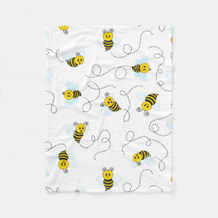 Bumblebee Flying Yellow Black Bumble Bee Fleece Blanket