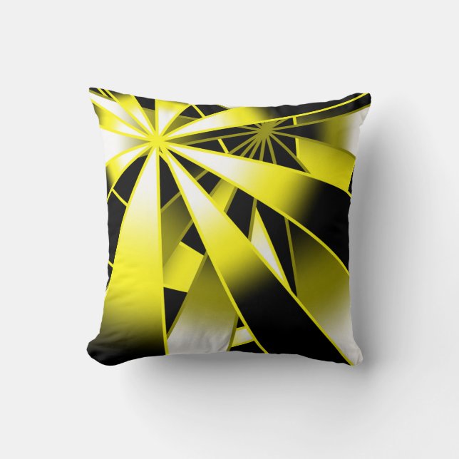 Bumblebee Gradient Colour Fill Perspective Drawing Throw Pillow (Front)