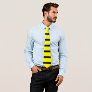 Bumblebee Inspired Black & Yellow Stripes Pattern Tie