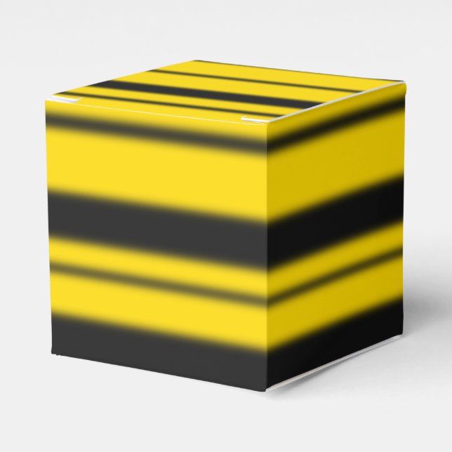 Bumblebee Inspired Yellow/Black Striped Pattern Favor Box (Front Side)