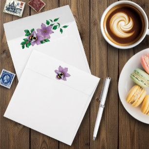 Bumblebee Lavender Flowers Wedding  Envelope