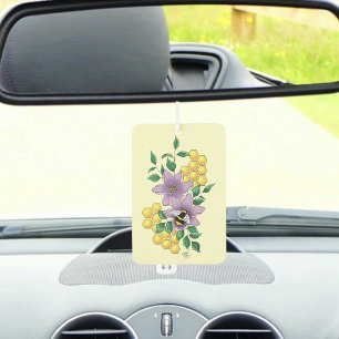 Bumblebee Lavender Flowers Yellow Air Freshener