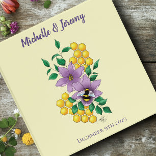 Bumblebee Lavender Flowers Yellow Binder