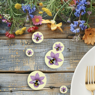 Bumblebee Lavender Flowers Yellow Confetti