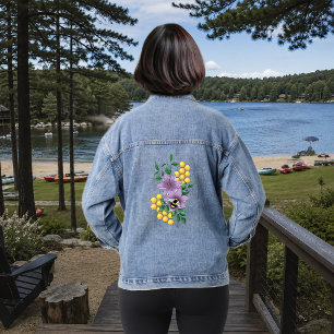 Bumblebee Lavender Flowers Yellow Denim Jacket