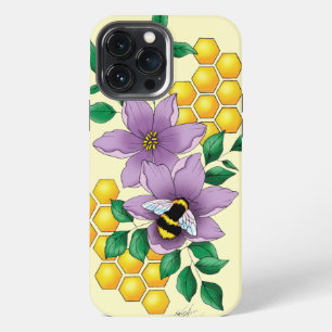 Bumblebee Lavender Flowers Yellow iPhone 13 Pro Max Case