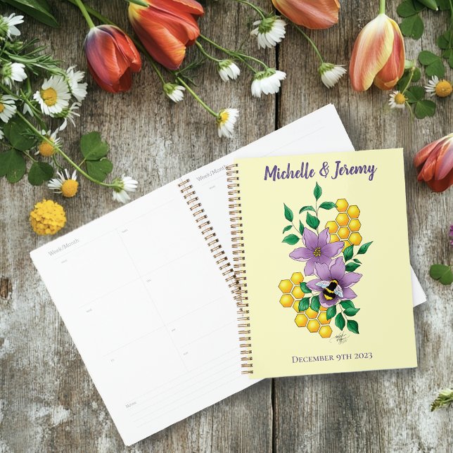 Bumblebee Lavender Flowers Yellow Wedding Planner (Creator Uploaded)