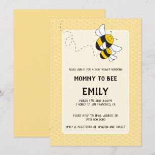 Bumblebee mommy to be baby shower invitation