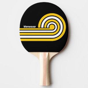 Bumblebee Nostalgic Curl Stripes with Name Ping Pong Paddle