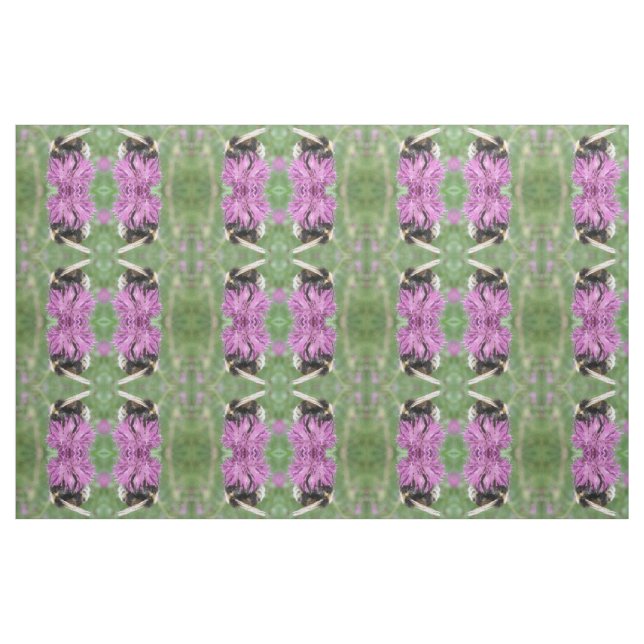 Bumblebee on a Thistle Patterned Craft Fabric (Fat Quarter)
