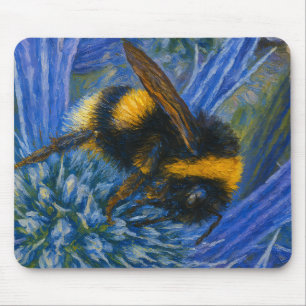 Bumblebee on Blue Thistle Mouse Pad