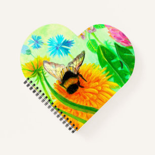 Bumblebee on dandelion notebook
