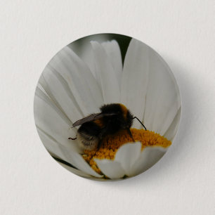 Bumblebee on Flower Badge 2 Inch Round Button
