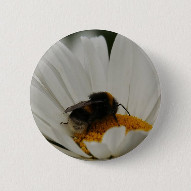 Bumblebee on Flower Badge 2 Inch Round Button (Front)