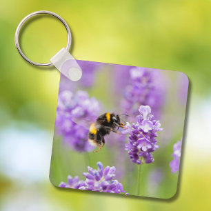 Bumblebee On Lavender  Keychain