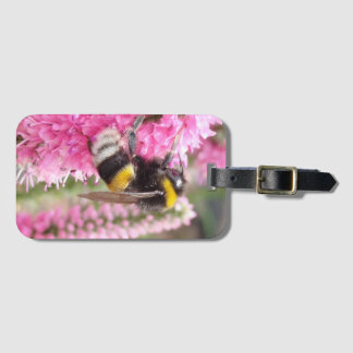 Bumblebee on Pink Flowers  Luggage Tag
