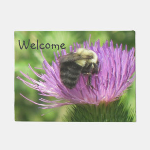Bumblebee On Purple Thistle Doormat