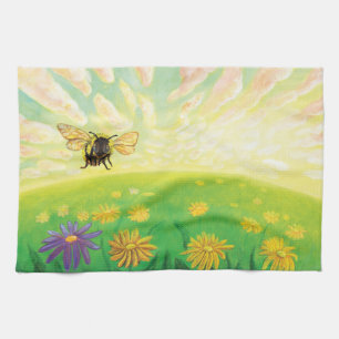 Bumblebee on the Horizon Kitchen Towel