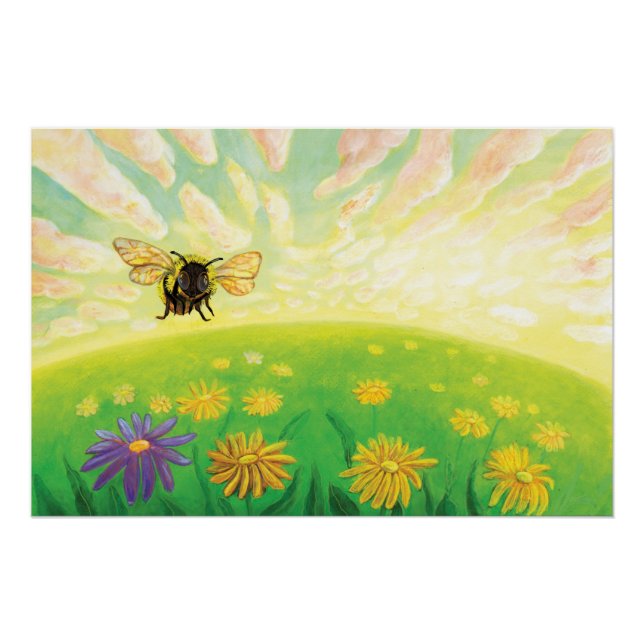 Bumblebee on the Horizon Nursery Poster (Front)