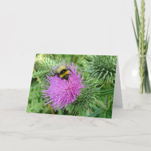 Bumblebee on thistle card