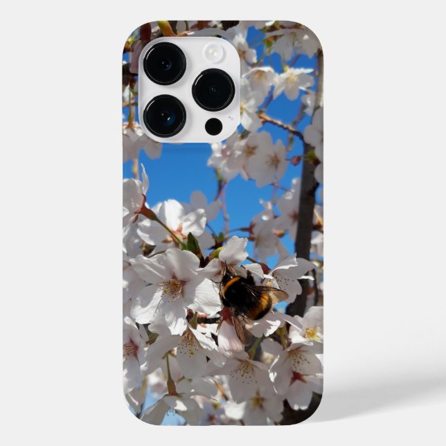 Bumblebee on wild cherry bloom Case-Mate iPhone case (Back)