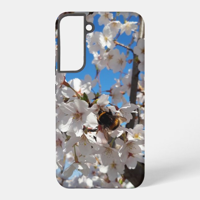 Bumblebee on wild cherry bloom samsung galaxy s22+ case (Back)