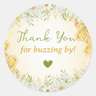 Bumblebee Party Thank You for Buzzing By Bee Guest Classic Round Sticker
