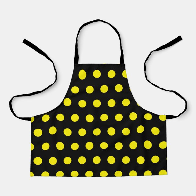 Bumblebee Patterns Yellow Polka Dots Black Cute Apron (Front)