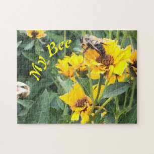 Bumblebee Pollinating a Yellow Flower Jigsaw Puzzle