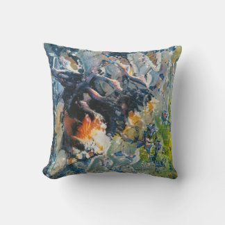 Bumblebee Splash Throw Pillow