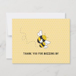Bumblebee thank you note for baby shower card