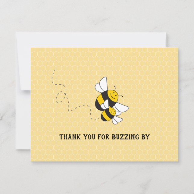 Bumblebee thank you note for baby shower card (Front)