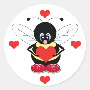 Bumblebee with Hearts Stickers